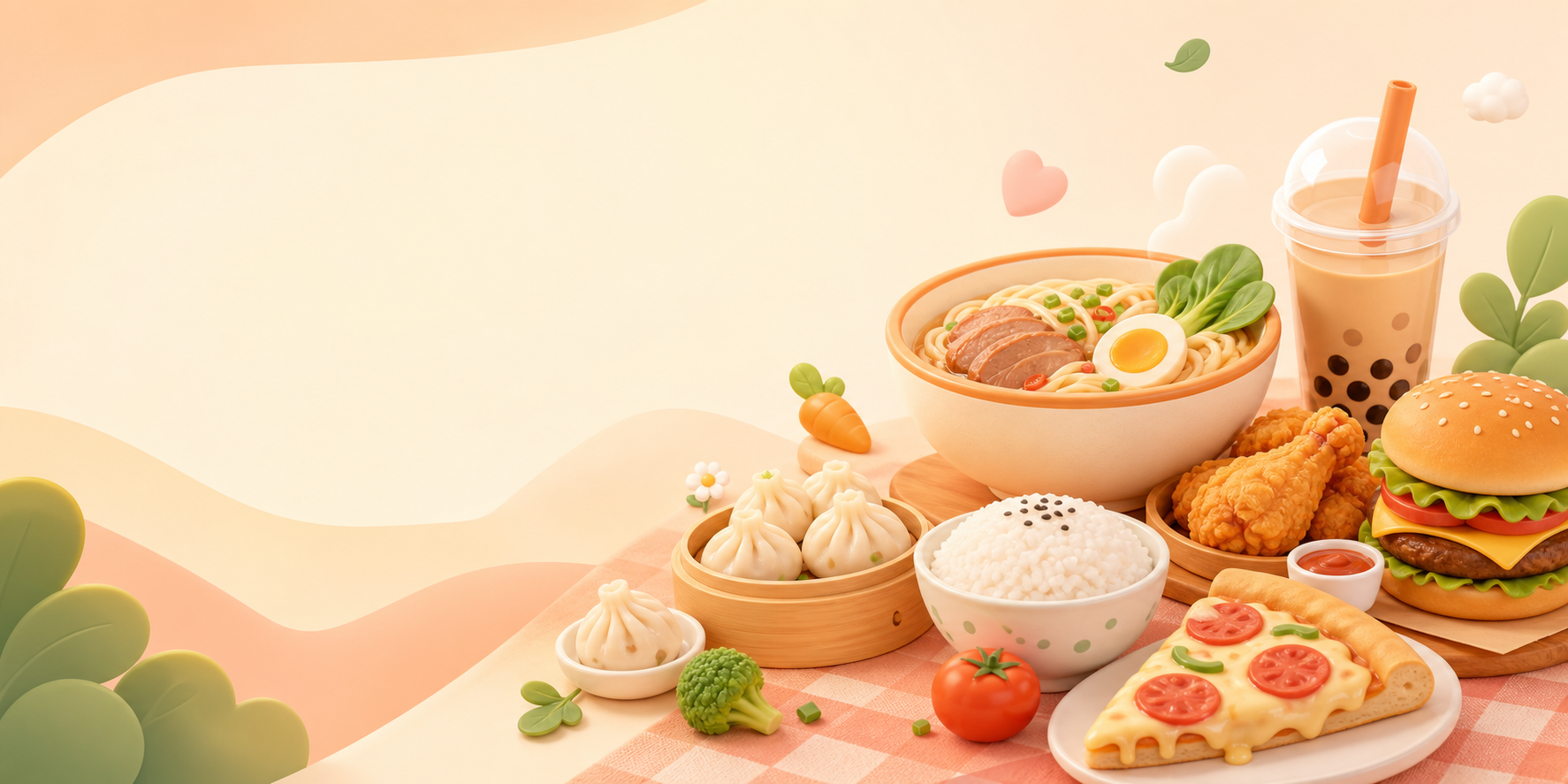 温馨美食插画